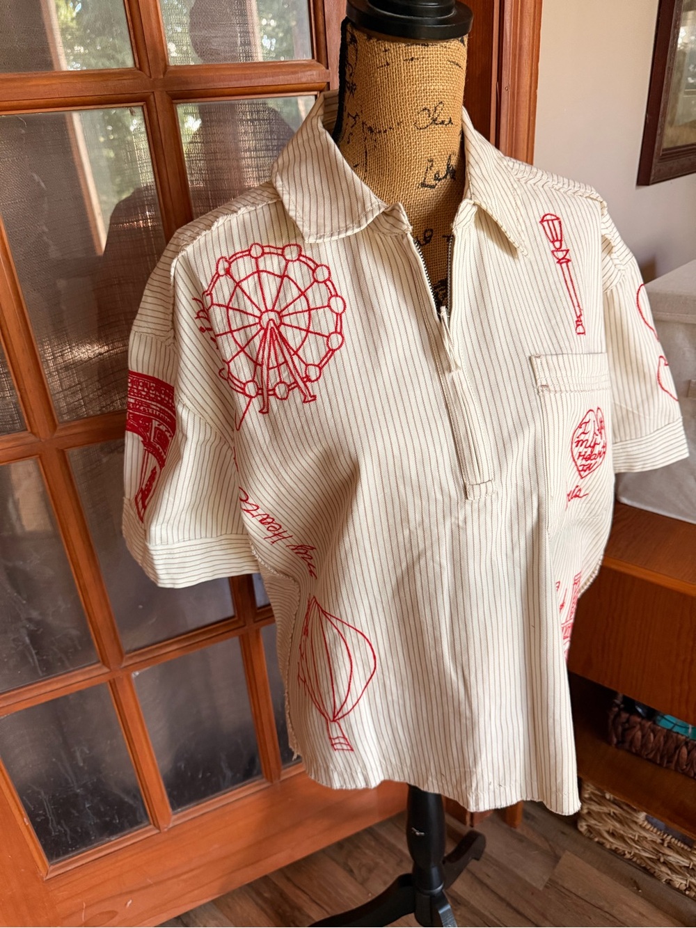 Free People We The Free Cream Short-Sleeve 1/2 Zip NWT